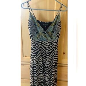 Zebra Print Dress with Paisley Detail